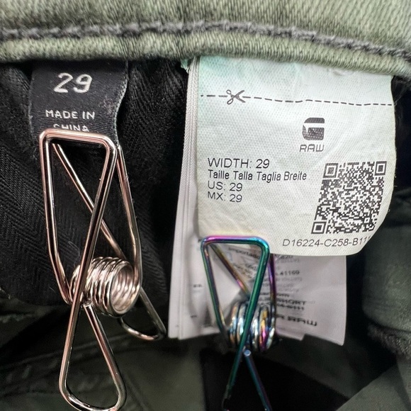 G-Star Raw 3301 Green Slim Cuffed Hem Denim Jean Shorts Size 29 Men's - Picture 4 of 8